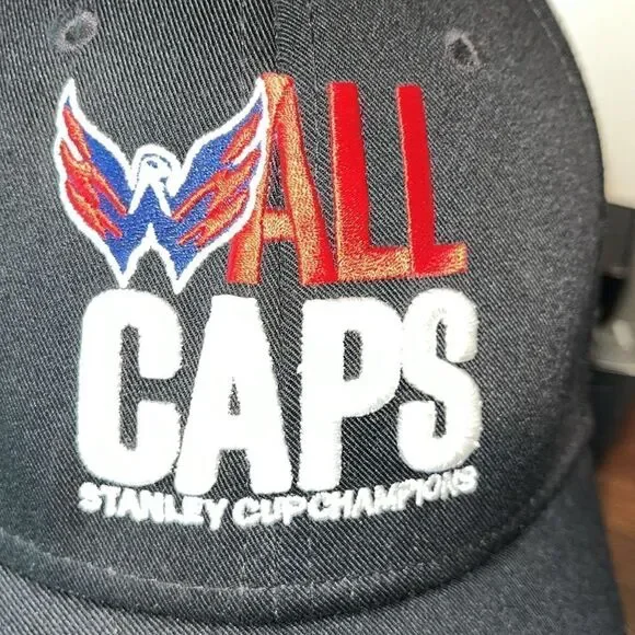 Washington Capitals ALL Caps Stanley Cup Champions NHL Hockey Cap Hat Ovechkin - Picture 2 of 5